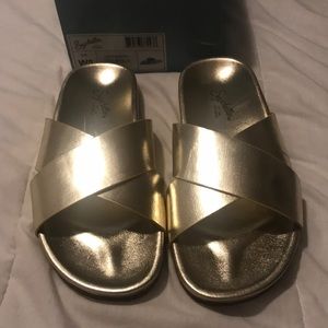 Seychelles Lighthearted Gold Slide Size 8